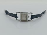 an image of a wrist watch with a black leather strap