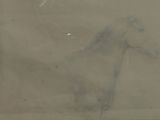 un dessin représentant un cheval debout dans l'eau