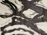 a black and white drawing of a zebra on a white background