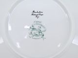 an image of a white plate with a green design on it