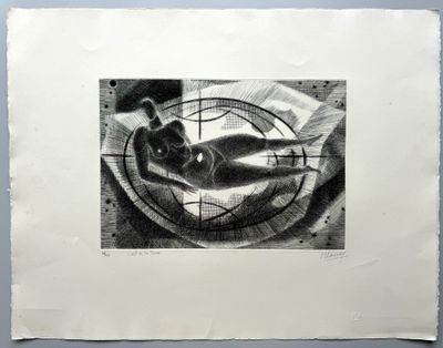 une image représentant un dessin en noir et blanc d'un chat dans une cage