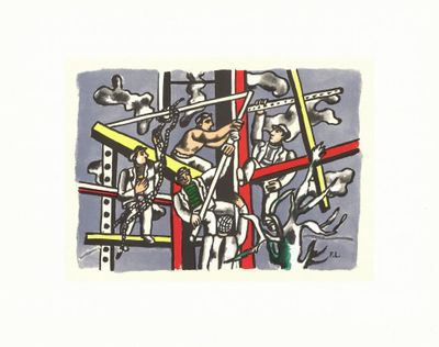 Fernand LEGER (1881-1955) d'après - Les constructeurs, Litho…
