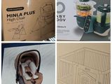 plusieurs photos d'un bébé dans une poussette et d'un bébé dans un siège auto