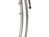 an old pair of swords with a wooden handle and a metal handle