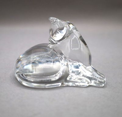 a clear glass object that is sitting on a table