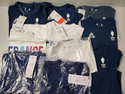 Lot de 10 tee-shirts LE COQ SPORTIF Paris 2024, diverses tai…