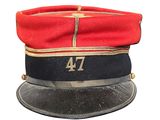 a red and black hat with the number 47 on it