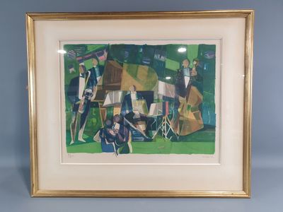an image of a painting of a group of people in a park