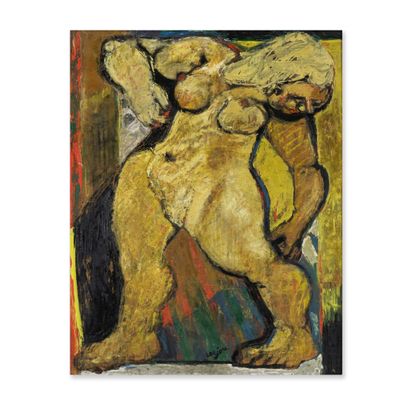 an image of a painting of two nudes hugging each other