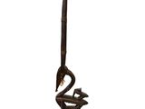 an image of a metal object with a bird on it