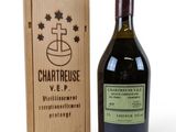 wooden box with a bottle of wine and a wooden box with a bottle of wine in it