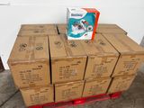 a stack of boxes on a pallet with a box on top of it