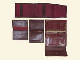 leather wallets are lined up and ready to be taken out
