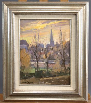 Jose SALVAGGIO (né en 1953). Bischeim, Alsace. Huile sur car…