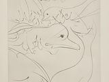 dessin représentant un dessin d'un oiseau et d'un oiseau perché sur une branche