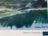 a picture of a painting of a wave in the ocean