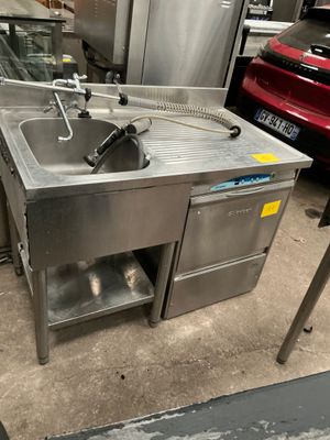 LOT COMPRENANT PLONGE INOX BAC A GAUCHE AVEC MITIGEUR COL DE CYGNE ET  - Photo 1