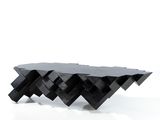 une image représentant une table basse noire sur fond blanc
