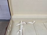 a suitcase that has a piece of paper in it
