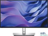 a close up of a monitor on a white surface with a blue background
