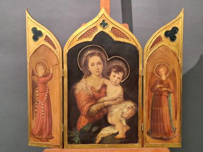 an image of a painting of a woman holding a child in her arms