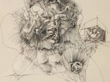 une image représentant le dessin d'une femme avec des fleurs dans les cheveux