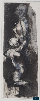 une image représentant un dessin en noir et blanc d'une femme tenant un bébé dans ses bras