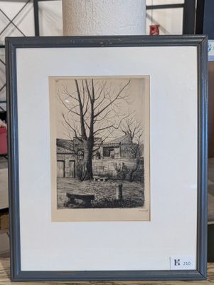 une photo d'une photo représentant une maison, dans un cadre