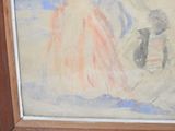 a picture of a painting of a woman and a teddy bear