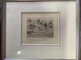 an old picture of a picture of a farm with a house in the background