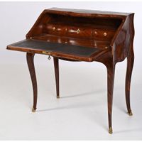 BUREAU DE PENTE REGENCE toutes faces en placage de bois de v… (photo 2)