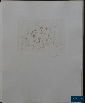 un dessin représentant un groupe de personnes assises sur une table
