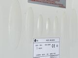 a close up of a white oven with a label on it
