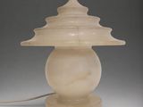an image of a table lamp with a white shade on it