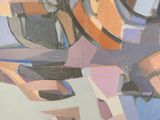 une peinture représentant une guitare et un étui à guitare posés sur une table
