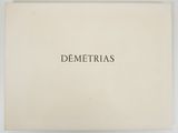 a close up of a book with the word demetrias written on it