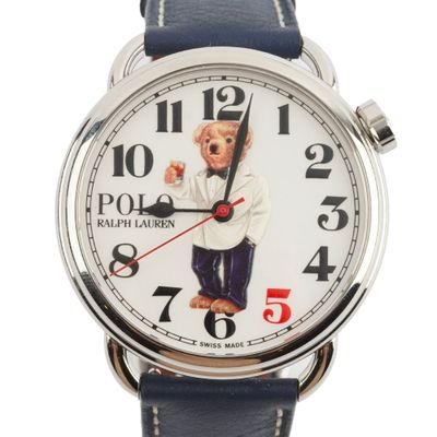 an image of a close up of a wrist watch with a bear on it