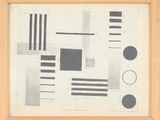 a picture of a black and white drawing of squares and circles