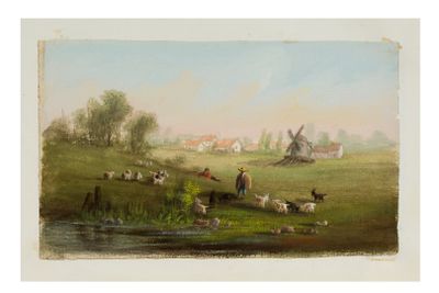 École de la fin du XIXe Ensemble de deux carnets : L'un prés…