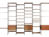an image of a set of shelvings with shelves and drawers