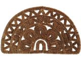 une photo d'un paillasson marron orné d'un motif décoratif
