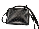 louis vuitton black monograme leather cross body bag