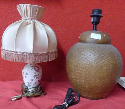 a lamp that is sitting on a table next to a lamp