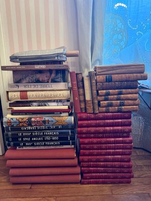 de nombreux livres empilés sur le sol