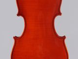 an old violin with a wooden back and a long neck