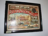 painting on the wall of a room with a picture of a bunch of things on it