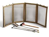 an image of a picture frame with tools and a knife