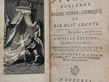 an old book with a picture of a woman in a bed