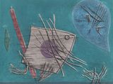 a drawing of a fish that is flying in the sky