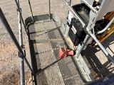 a picture of a ladder with a piece of luggage on it